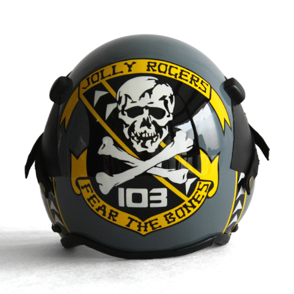 hgu 55 top gun jolly rogers squadron flight helmet movie prop of usn united states navy pilot aviator